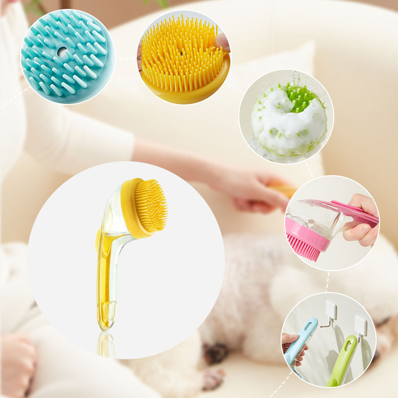 🔥 KÖP 1, FÅ 1 GRATIS 🐶 Husdjurs-badborste med långt handtag & inbyggd schampodispenser ✨ Skonsam, effektiv & perfekt för enkel pälsvård hemma 🛁