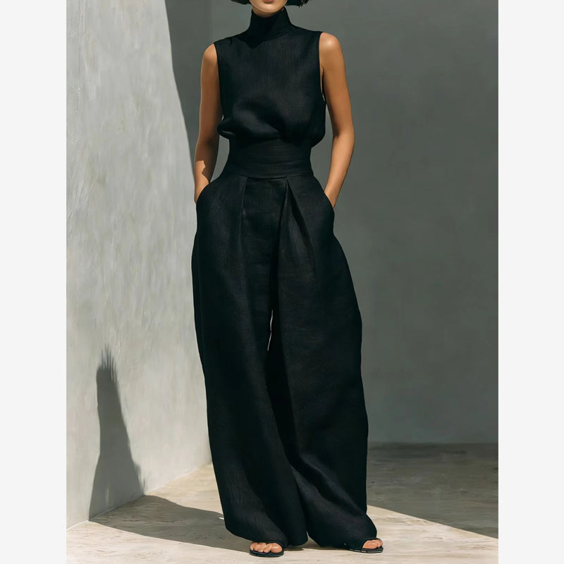 🔥 50% RABATT ✨ Tvådelat set med topp & vida byxor 🌿 Elegant, luftigt och bekvämt för varma dagar ☀️