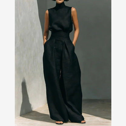 🔥 50% RABATT ✨ Tvådelat set med topp & vida byxor 🌿 Elegant, luftigt och bekvämt för varma dagar ☀️