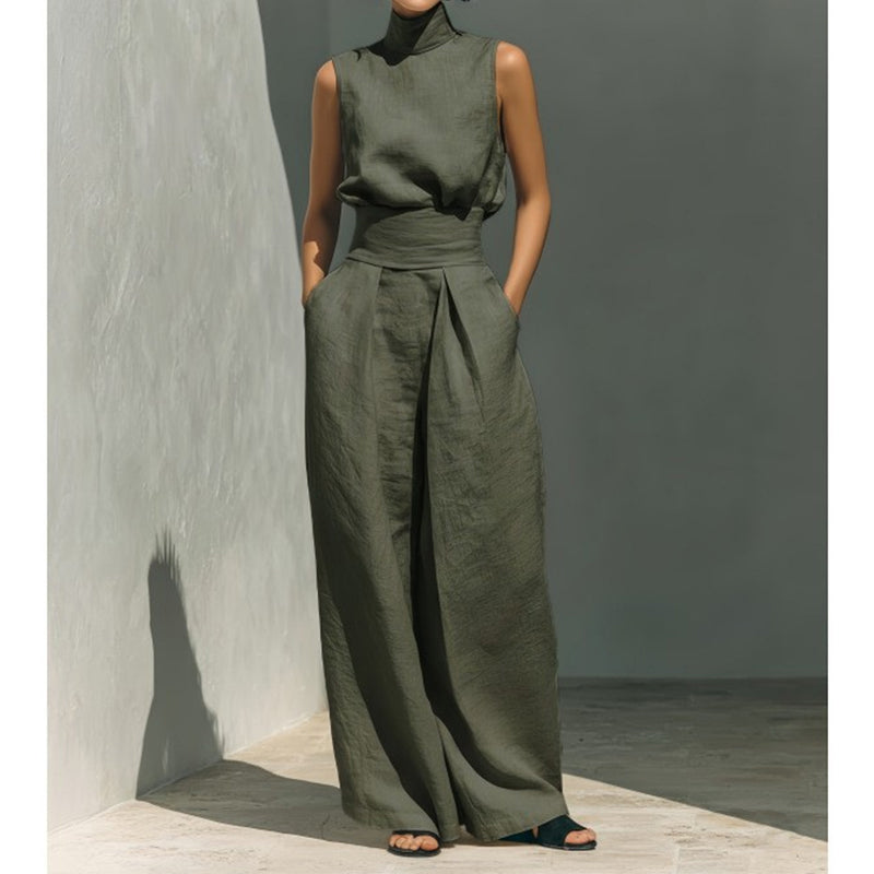🔥 50% RABATT ✨ Tvådelat set med topp & vida byxor 🌿 Elegant, luftigt och bekvämt för varma dagar ☀️