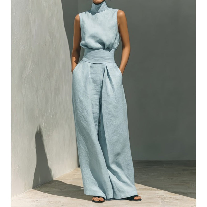 🔥 50% RABATT ✨ Tvådelat set med topp & vida byxor 🌿 Elegant, luftigt och bekvämt för varma dagar ☀️