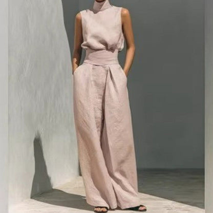 🔥 50% RABATT ✨ Tvådelat set med topp & vida byxor 🌿 Elegant, luftigt och bekvämt för varma dagar ☀️