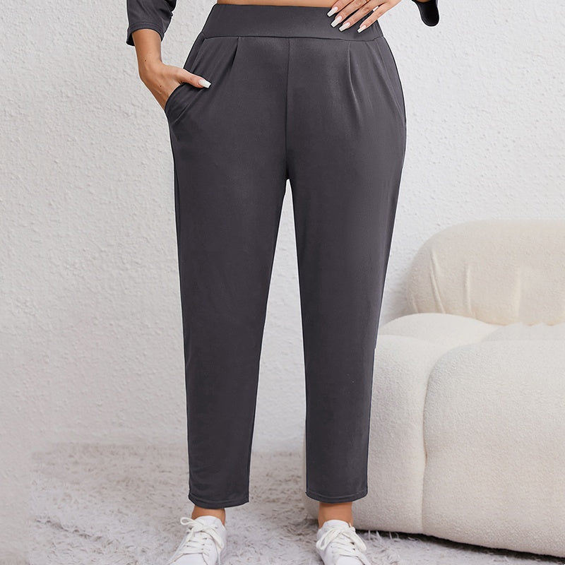 ✨ STORSÄLJARE I SVERIGE 🇸🇪 50% rabatt 👖 Eleganta plus size-byxor med fickor – modern passform & maximal komfort 💫