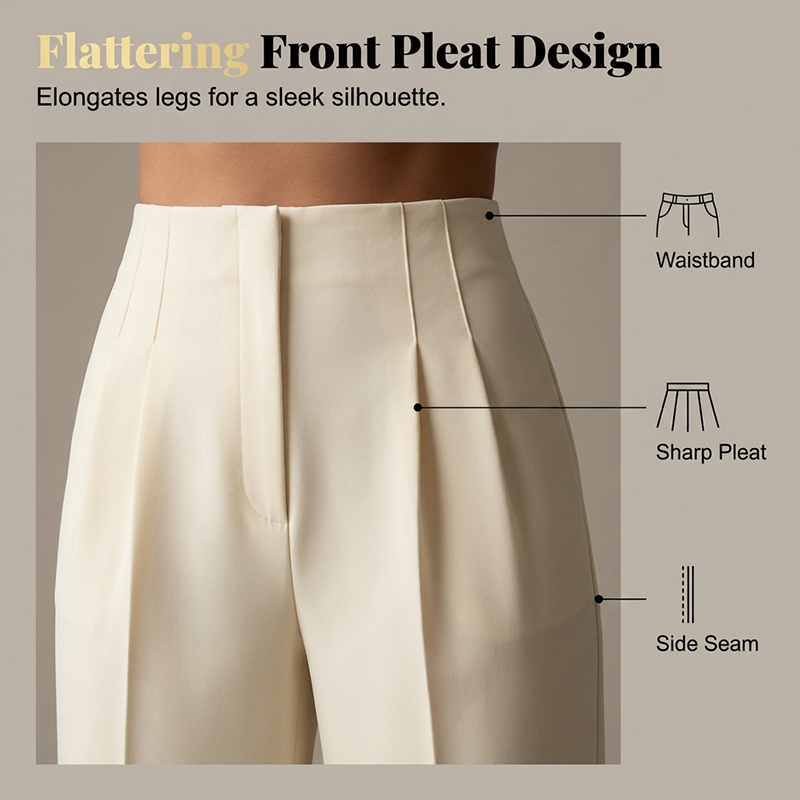 ⏳🔥 50% RABATT 🌿 Eleganta veckade vida byxor för kvinnor – hög midja, luftig passform & tidlös nordisk stil ✨