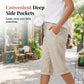 Pantaloni capri casual da donna in cotone e lino
