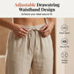 Pantaloni capri casual da donna in cotone e lino