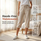 Pantaloni capri casual da donna in cotone e lino