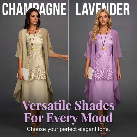 🔥 50% RABATT 💥 Damen Set: Knielanges elegantes Kleid & Cardigan – stilvoll, feminin & perfekt für jeden Anlass ✨