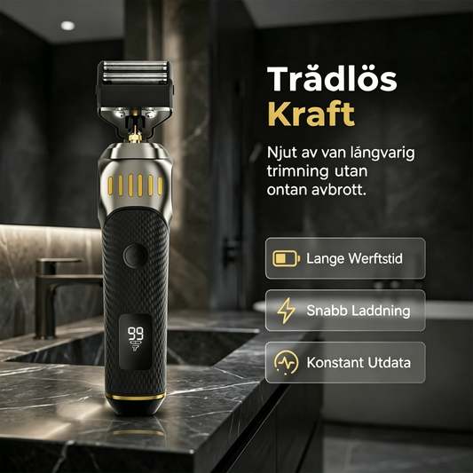 🌞🔥 VÅRREA: 50% RABATT 🧔 Luxe 3-i-1 grooming kit för män ✂️ T-skärmaskin + folieklippare + nästrimmer ✨ LED-display & USB-laddbar