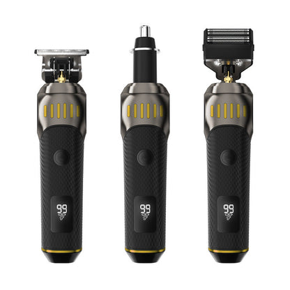 🌞🔥 VÅRREA: 50% RABATT 🧔 Luxe 3-i-1 grooming kit för män ✂️ T-skärmaskin + folieklippare + nästrimmer ✨ LED-display & USB-laddbar