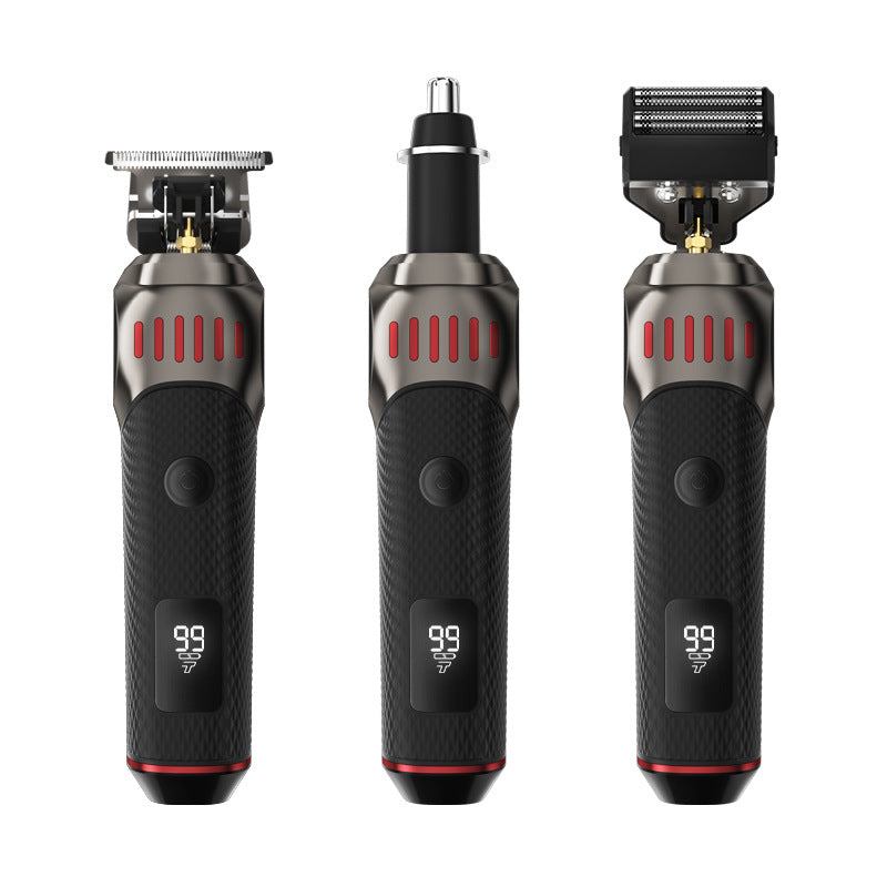🌞🔥 VÅRREA: 50% RABATT 🧔 Luxe 3-i-1 grooming kit för män ✂️ T-skärmaskin + folieklippare + nästrimmer ✨ LED-display & USB-laddbar