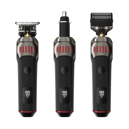 🌞🔥 VÅRREA: 50% RABATT 🧔 Luxe 3-i-1 grooming kit för män ✂️ T-skärmaskin + folieklippare + nästrimmer ✨ LED-display & USB-laddbar