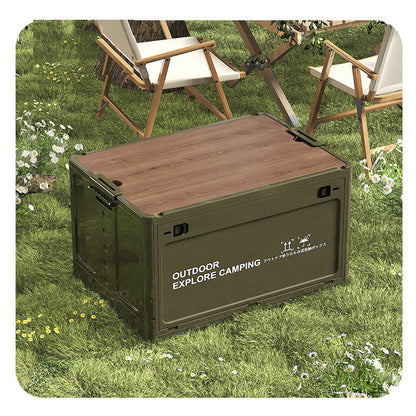 ⛺ MEGA DEAL: -50% 🔥 Hopfällbar campinglåda med trälock – snygg, praktisk & perfekt för äventyr 🚙✨