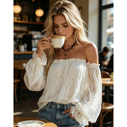 💫 SOMMARFAVORIT ⏰ -50% 👚 Spetstopp i boho-stil för dam 🌸 romantisk, lätt & superstilren ✨