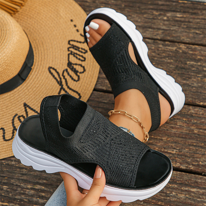 ⏰ 50% RABATT 💥 Sommarsandaler för dam 🌿 luftiga platformsandaler i mesh – perfekt för varma dagar ☀️