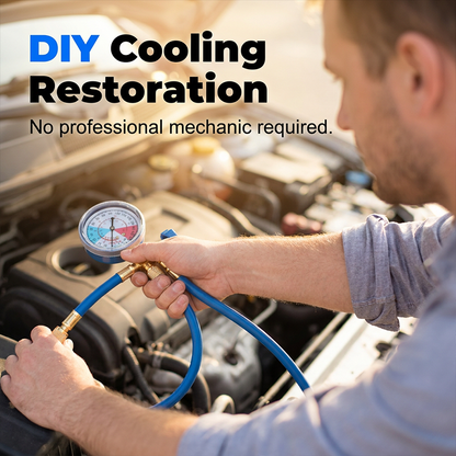 ❄️🔧 50% RABATT NU! 🚗 R134a AC påfyllningskit med mätare – läcksäker DIY-lösning för bil & hem-AC ✨