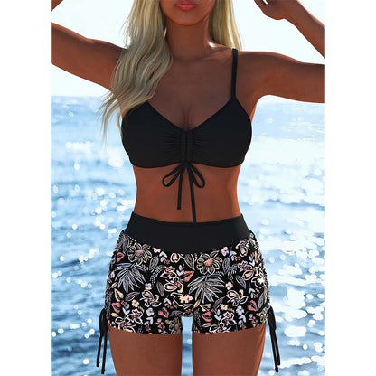 🔥 50% RABATT – Sommarens favoritbikini ☀️✨ Dam Bikini Set med snörning & bekväma boyshorts 🩱 Stilren passform för strand & semester 🌊