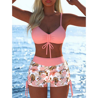 🔥 50% RABATT – Sommarens favoritbikini ☀️✨ Dam Bikini Set med snörning & bekväma boyshorts 🩱 Stilren passform för strand & semester 🌊