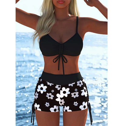 🔥 50% RABATT – Sommarens favoritbikini ☀️✨ Dam Bikini Set med snörning & bekväma boyshorts 🩱 Stilren passform för strand & semester 🌊