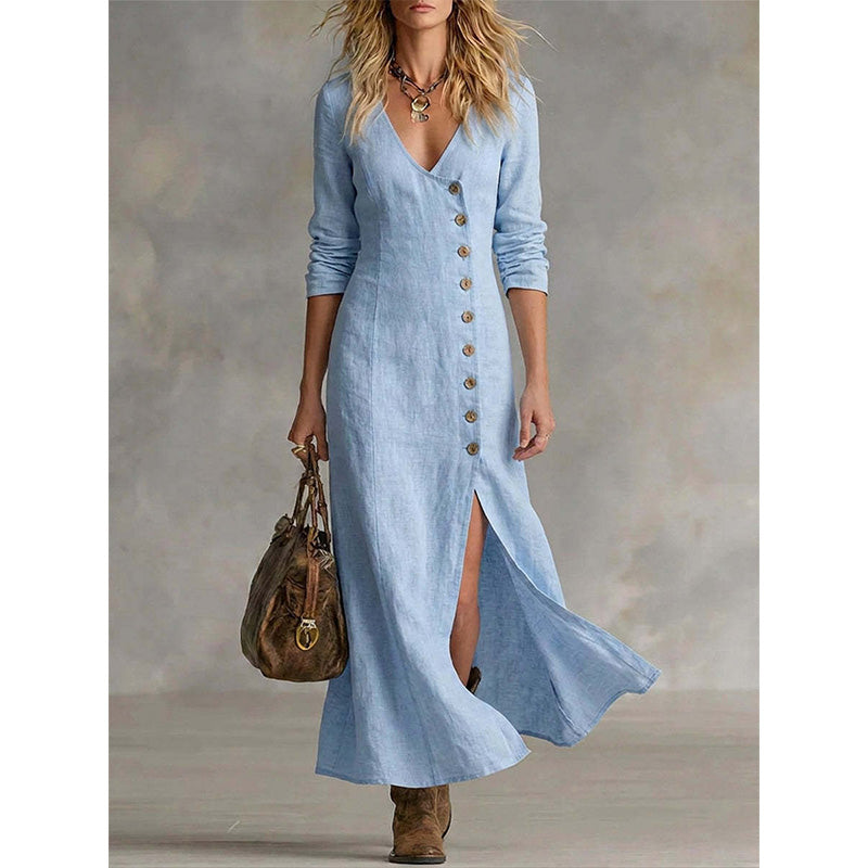 🌸 50% rabatt 💫 Vintageinspirerad skjortklänning med lång ärm – stilren, feminin & perfekt för vardagen ✨