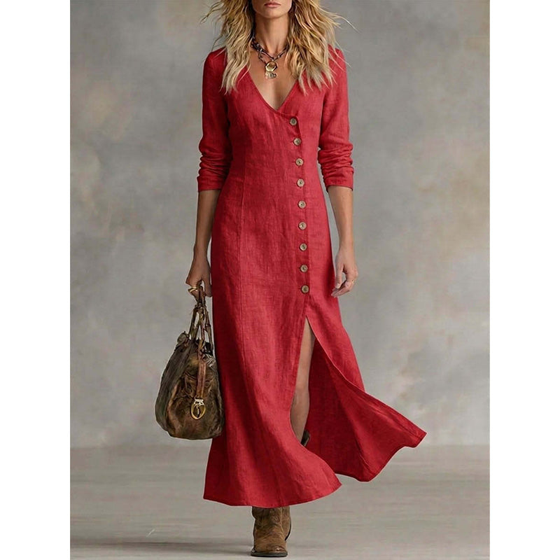 🌸 50% rabatt 💫 Vintageinspirerad skjortklänning med lång ärm – stilren, feminin & perfekt för vardagen ✨