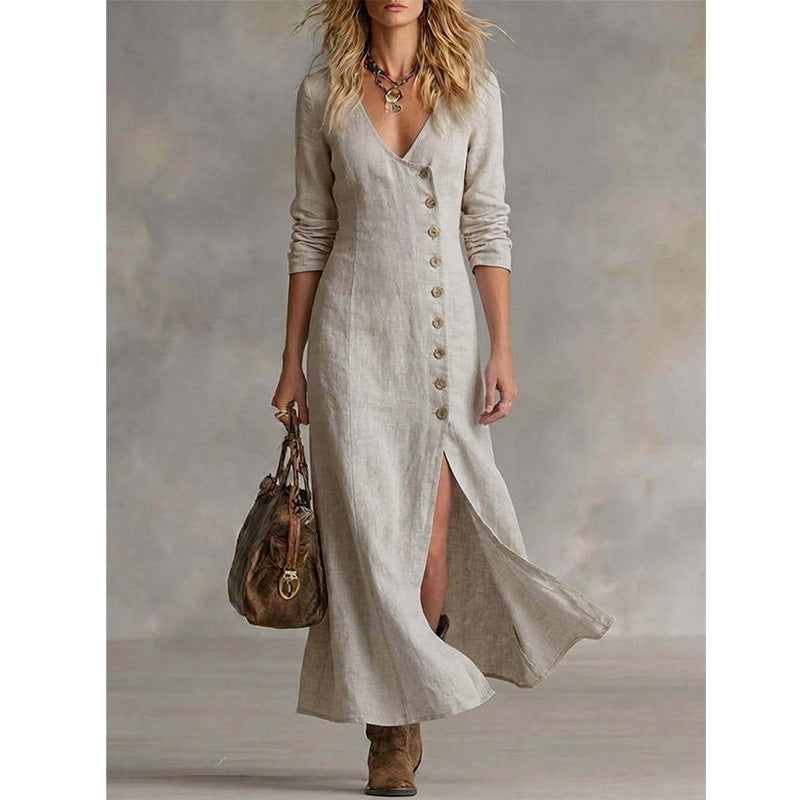 🌸 50% rabatt 💫 Vintageinspirerad skjortklänning med lång ärm – stilren, feminin & perfekt för vardagen ✨