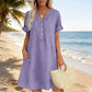 🏖️ SCONTO DEL 50%! 👗 Tunica abito con scollo a V da donna – vestibilità comoda, tasche e traspirante