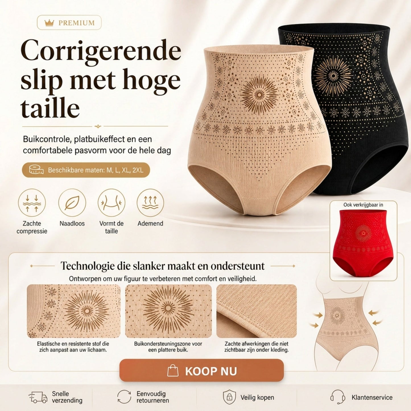 💥 LIMITED DEAL: -50% 👙 Höga midja shaping shorts för damer 🔥 slätar ut, lyfter & ger snygg silhuett ✨