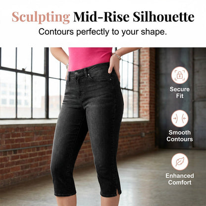 🔥 JUST NU: 50% RABATT 👖 Capri-jeans i stretch för dam ✨ Smickrande passform & perfekt för vardag och semester ☀️