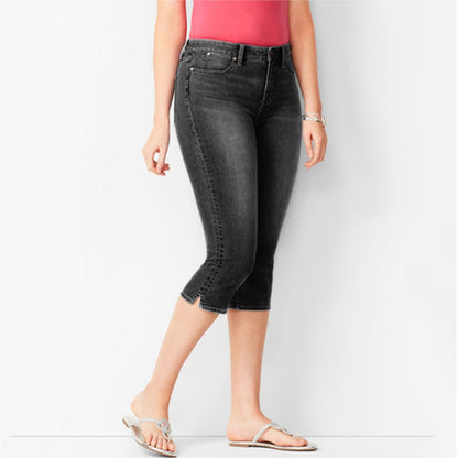🔥 JUST NU: 50% RABATT 👖 Capri-jeans i stretch för dam ✨ Smickrande passform & perfekt för vardag och semester ☀️