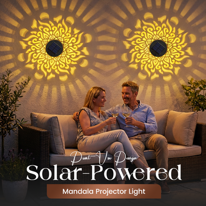 ☀️🔥 -50% RABATT 🎉 Solcellsdriven Mandala Projektorlampa – magisk Lichtprojektion für Garten & Terrasse ✨🌙
