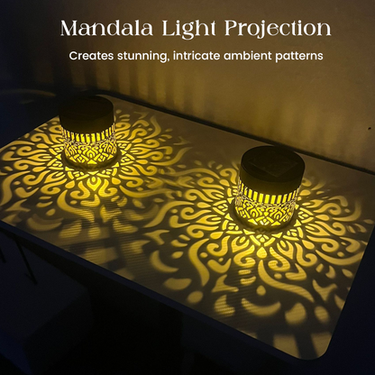 ☀️🔥 -50% RABATT 🎉 Solcellsdriven Mandala Projektorlampa – magisk Lichtprojektion für Garten & Terrasse ✨🌙
