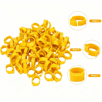 💥 50% RABATT 🐔 Smarta snäppband för höns & fjäderfä 🔧 mjukt plastmaterial, lätt att använda & tydlig märkning ✨