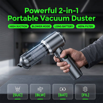 🔥 50% rabatt ✨ Portabel handdammsugare med borstlös motor & digital display 💨 Kraftfull, stilren och perfekt för bil & hem 🚗🏡