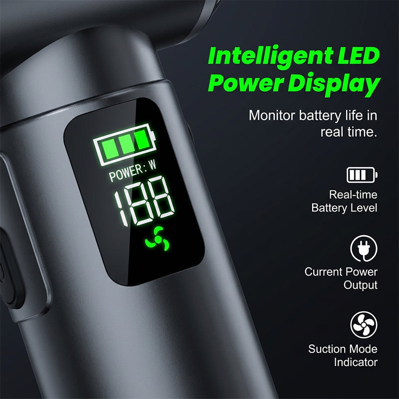🔥 50% rabatt ✨ Portabel handdammsugare med borstlös motor & digital display 💨 Kraftfull, stilren och perfekt för bil & hem 🚗🏡