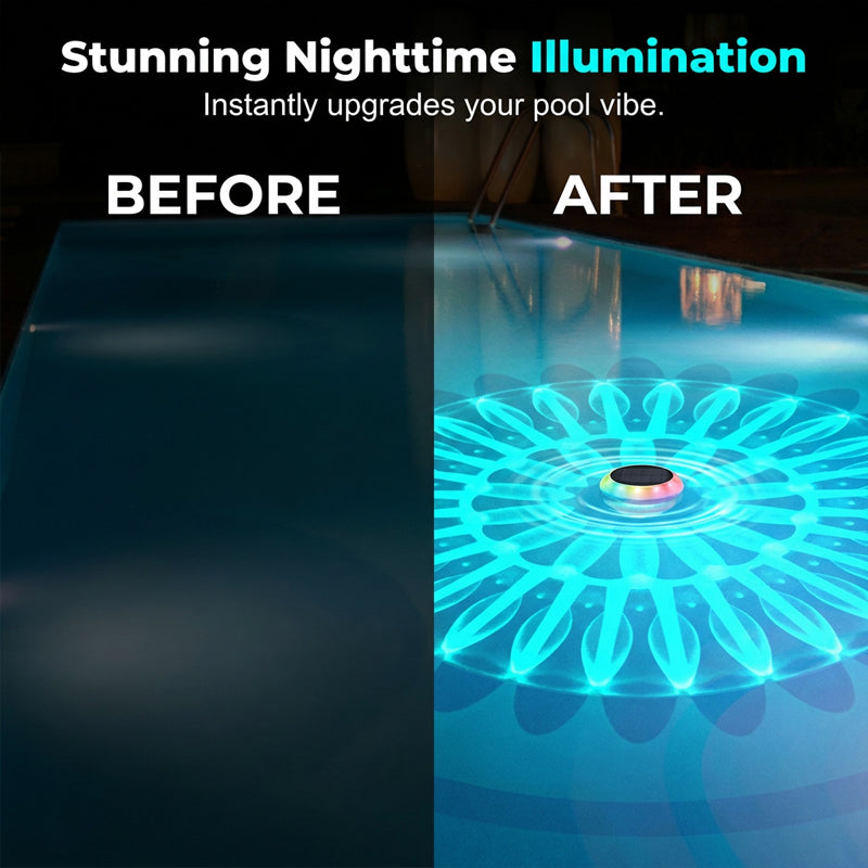☀️💎 50% RABATT 🌊 Flytande LED-poollampa med solenergi & fjärrstyrning 💡 gör varje sommarkväll magisk ✨