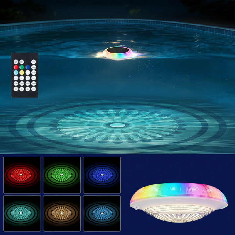 ☀️💎 50% RABATT 🌊 Flytande LED-poollampa med solenergi & fjärrstyrning 💡 gör varje sommarkväll magisk ✨
