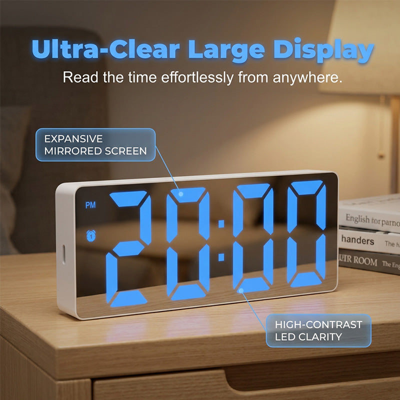 🎉 50% RABATT – Sista dagen! ⏰✨ LED Digital Alarm Clock med spegelyta 💡 Stilren design för ett modernare sovrum 🏡