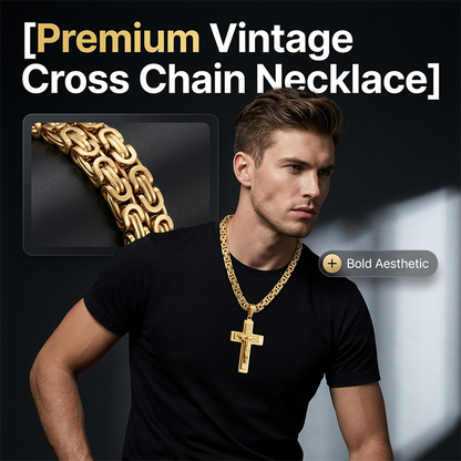 🔥 50% rabatt ✝️ Vintage kedjehalsband för herr – stilrent korshänge med exklusiv känsla ✨
