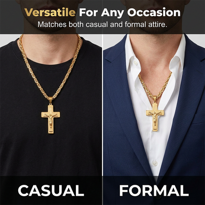 🔥 50% rabatt ✝️ Vintage kedjehalsband för herr – stilrent korshänge med exklusiv känsla ✨