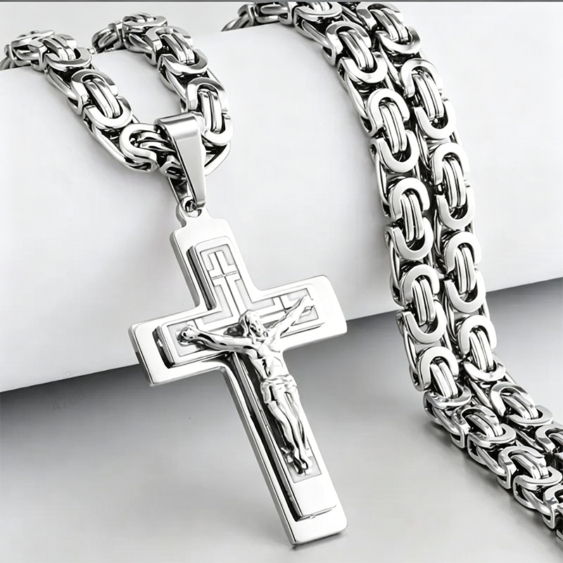 🔥 50% rabatt ✝️ Vintage kedjehalsband för herr – stilrent korshänge med exklusiv känsla ✨