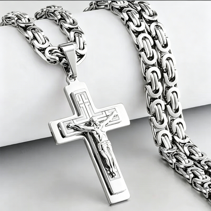 🔥 50% rabatt ✝️ Vintage kedjehalsband för herr – stilrent korshänge med exklusiv känsla ✨
