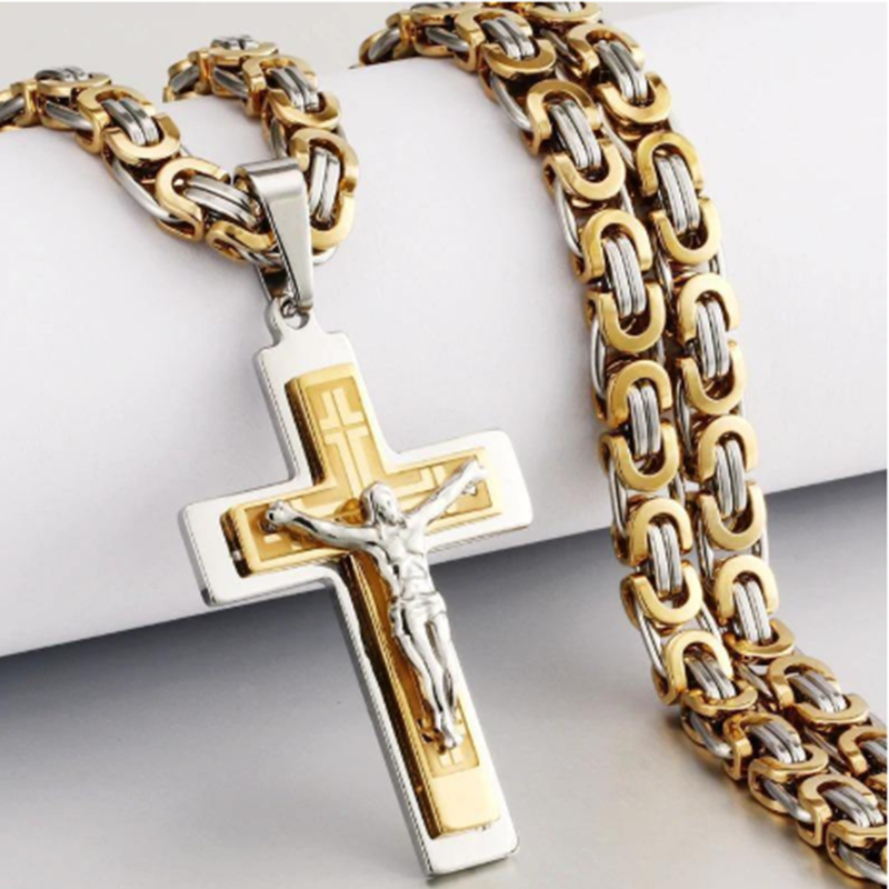 🔥 50% rabatt ✝️ Vintage kedjehalsband för herr – stilrent korshänge med exklusiv känsla ✨