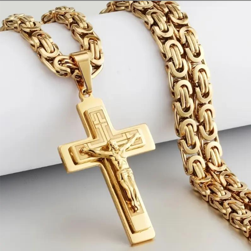 🔥 50% rabatt ✝️ Vintage kedjehalsband för herr – stilrent korshänge med exklusiv känsla ✨