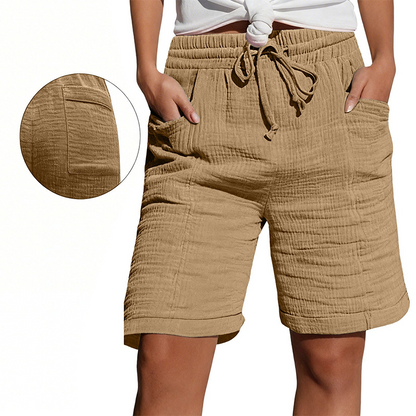 🔥 SOMMARREA – 50% RABATT 👖✨ Shorts med hög midja och justerbar dragsko 🌸 Snygga, bekväma och enkla att matcha