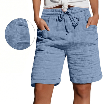 🔥 SOMMARREA – 50% RABATT 👖✨ Shorts med hög midja och justerbar dragsko 🌸 Snygga, bekväma och enkla att matcha