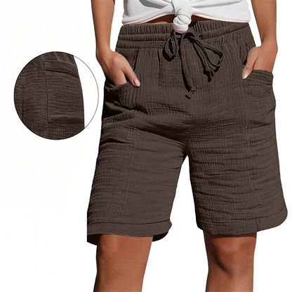 🔥 SOMMARREA – 50% RABATT 👖✨ Shorts med hög midja och justerbar dragsko 🌸 Snygga, bekväma och enkla att matcha
