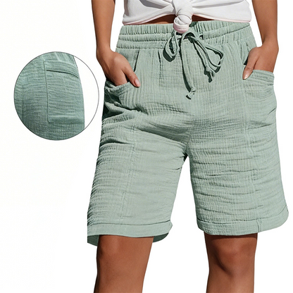 🔥 SOMMARREA – 50% RABATT 👖✨ Shorts med hög midja och justerbar dragsko 🌸 Snygga, bekväma och enkla att matcha