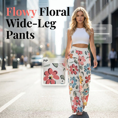 🔥 50% RABATT NU!! 🌸 Palazzobyxor med vida ben för dam ✨ Lätt, luftig komfort & elegant blommönster för sommarens alla tillfällen ☀️