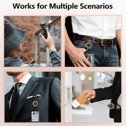 🔥 KÖP 1, FÅ 1 GRATIS 🎁 Multifunktionell 3-i-1 nyckelring ✨ Utdragbar snodd, karbinhake & smart förvaring för vardagen 🔑